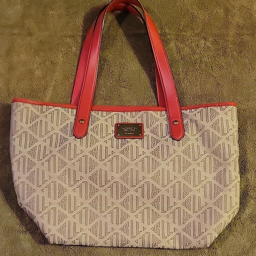 💙LAUREN RALPH LAUREN LOGO PRINT BAG - Picture 1 of 9